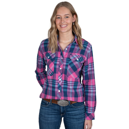 Just Country Womens Brooke Full Button L/S Flannelette Workshirt