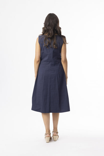 Orientique Womens Bangalene Sleeveless Pleated Dress