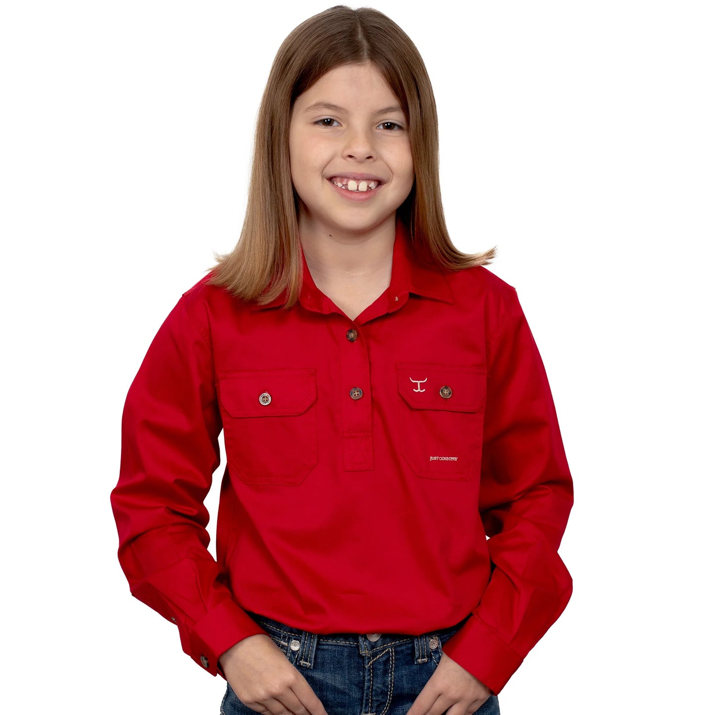 Just Country Kids Kenzie 1/2 Button L/s Shirt