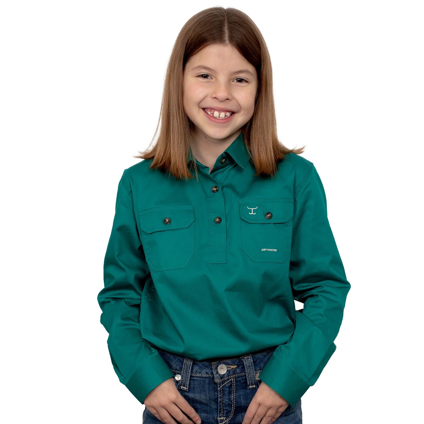 Just Country Kids Kenzie 1/2 Button L/s Shirt