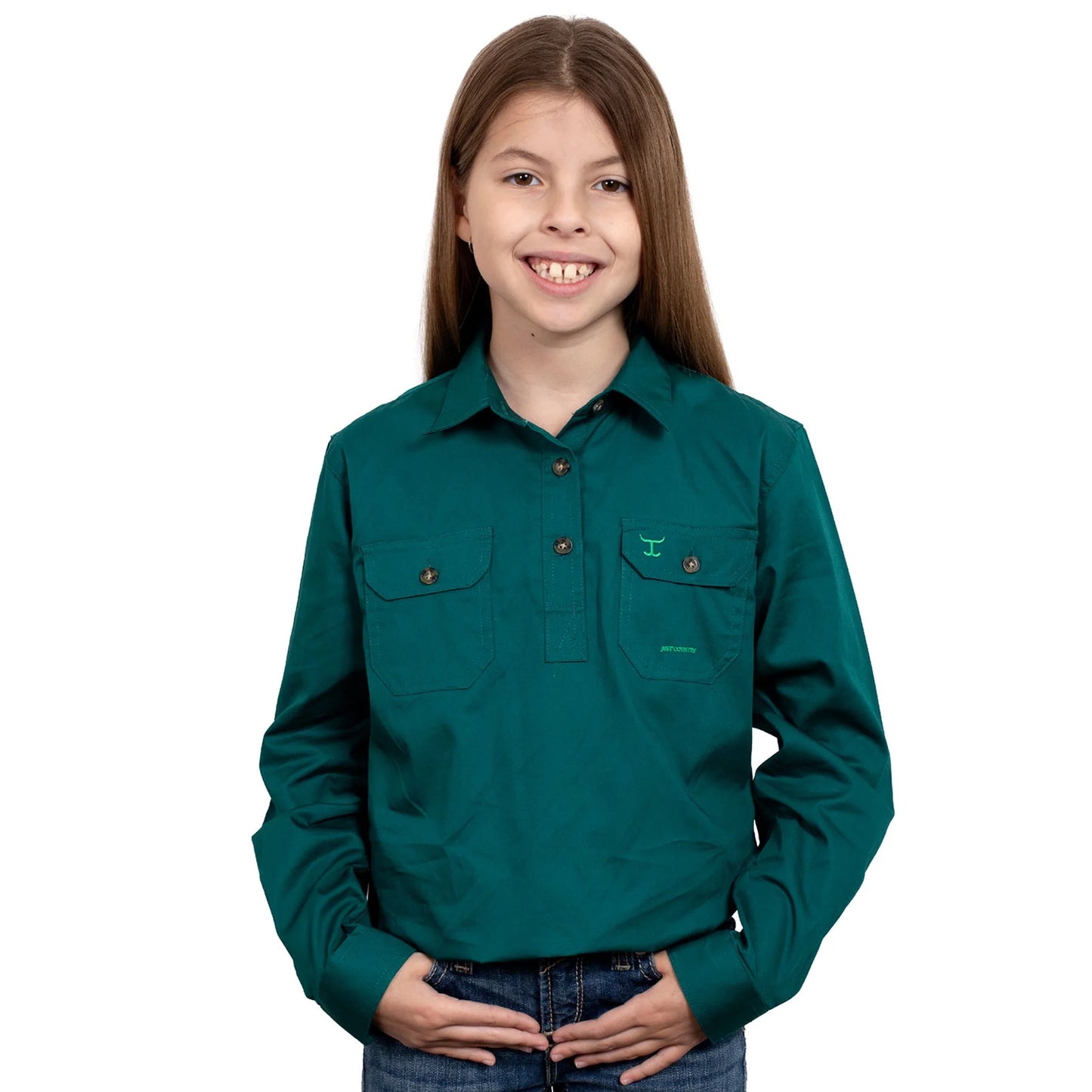 Just Country Kids Kenzie 1/2 Button L/s Shirt