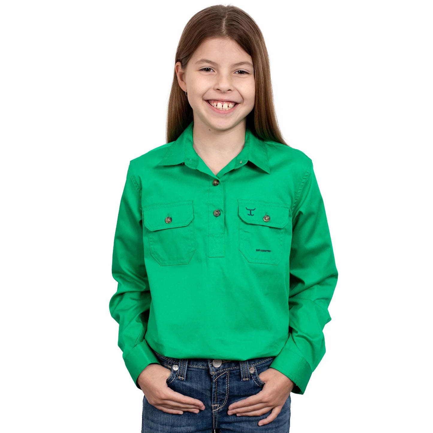 Just Country Kids Kenzie 1/2 Button L/s Shirt