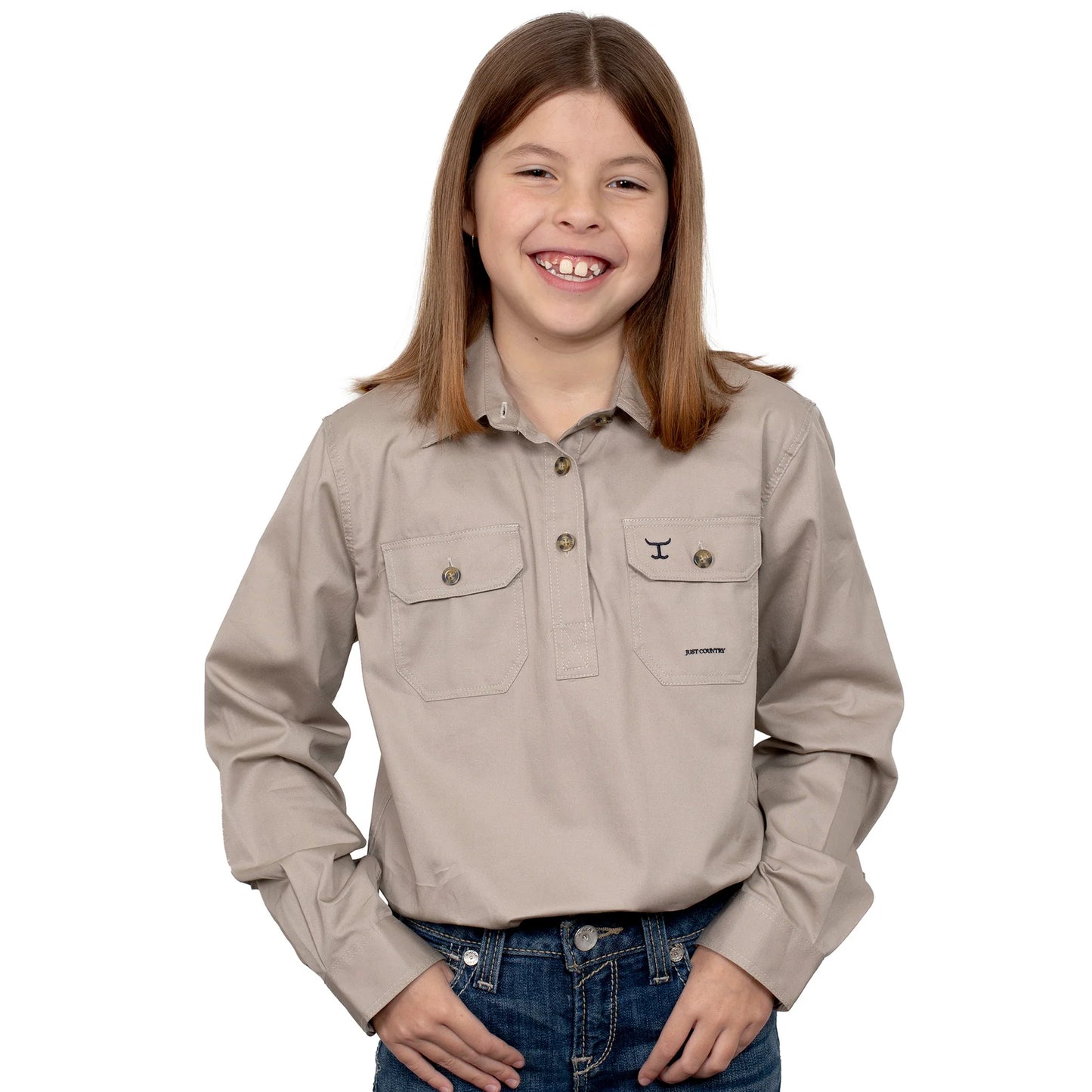 Just Country Kids Kenzie 1/2 Button L/s Shirt