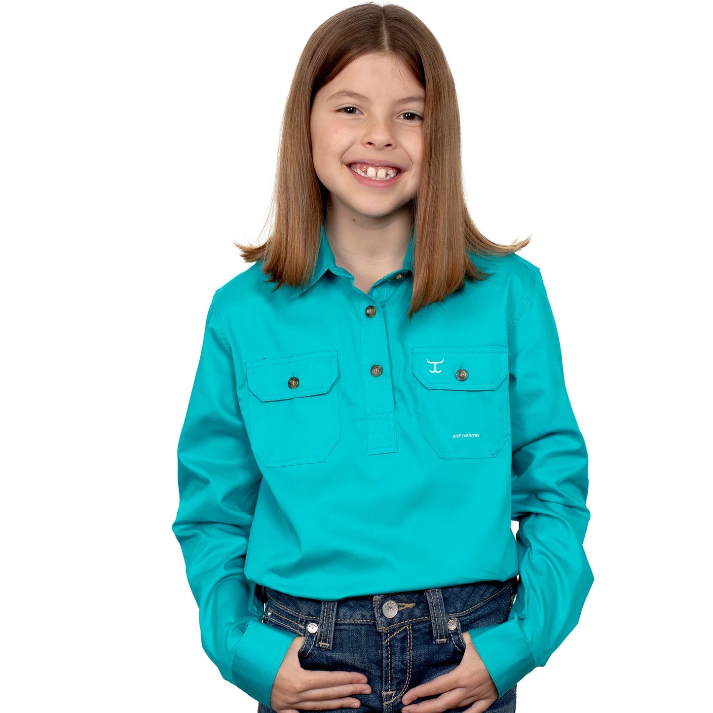 Just Country Kids Kenzie 1/2 Button L/s Shirt