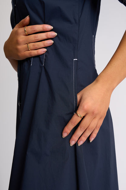 Vassalli Womens Addie Button Up Dress with Pockets