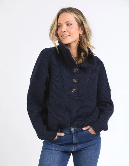 Elm Womens Bron Button Knit