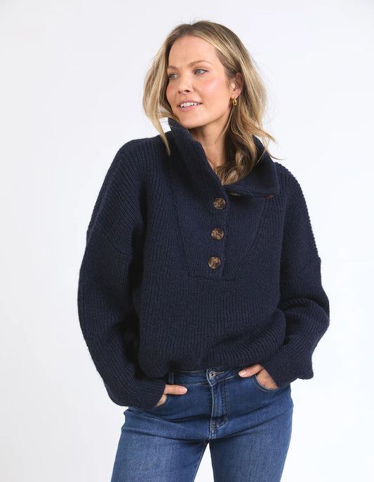 Elm Womens Bron Button Knit