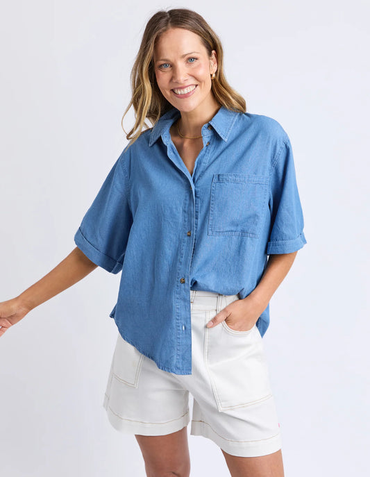 Elm Womens Blissful Chambray S/S Shirt