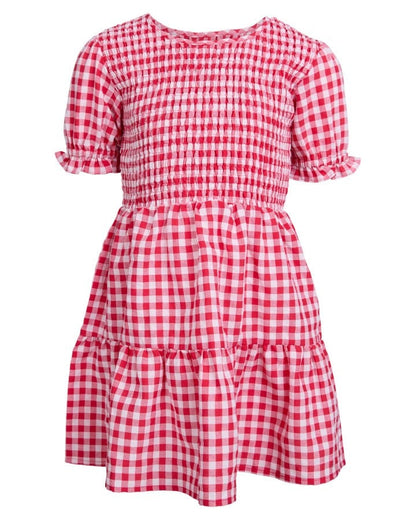 Eve Girl Elsa Gingham Shirred Dress