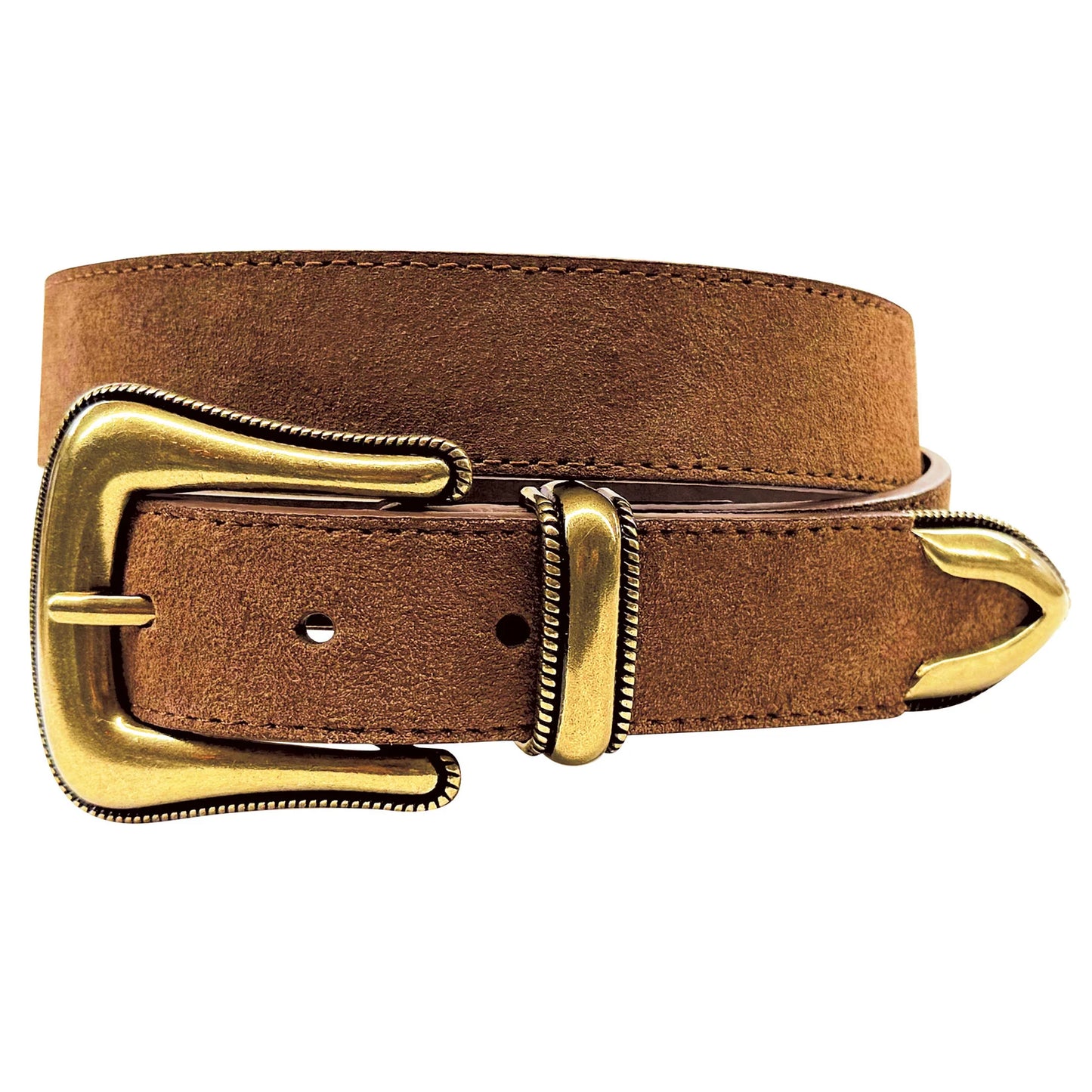 Roper Womens Genuine Suede Leather 3 Piece Buckle Set Belt