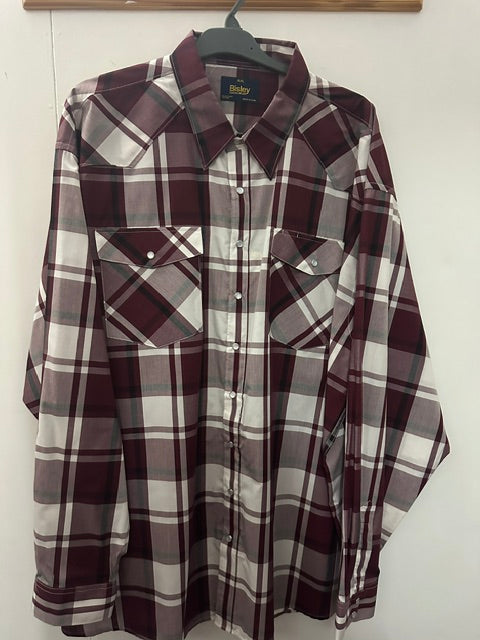 Bisley Mens Poly Cotton Snap Front L/S Shirt