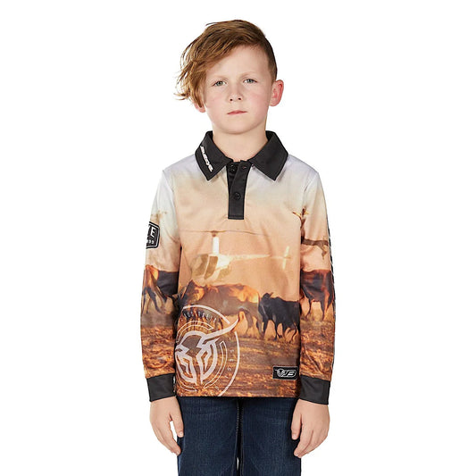 Bullzye Boys Helicopter L/S Fishing Shirt