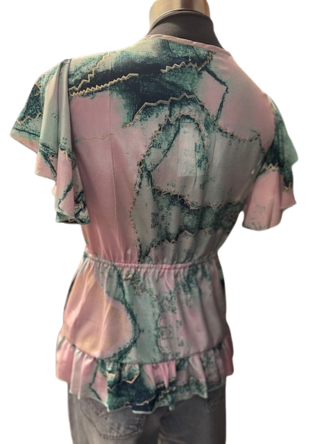 Caju Womens Drawstring Neckline Blouse