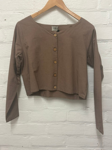Caju Womens Wooden Button Crop Jacket