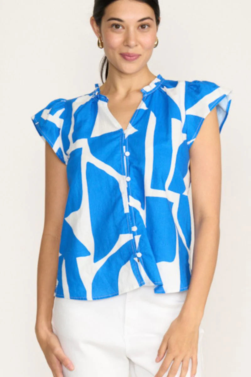 Foil Womens As A Button Top
