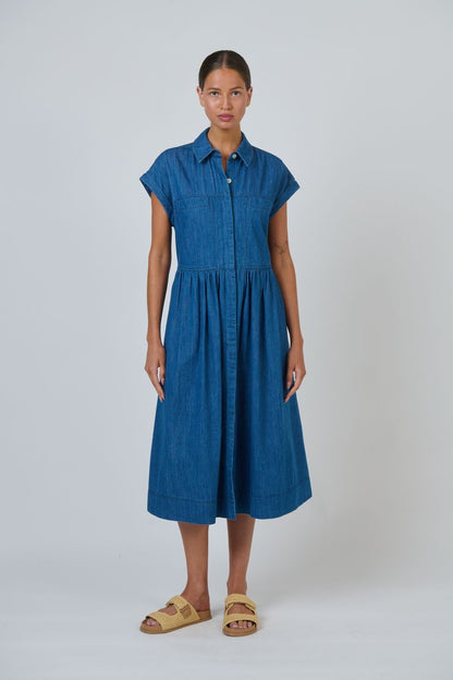 Naturals Womens Chambray Denim Dress