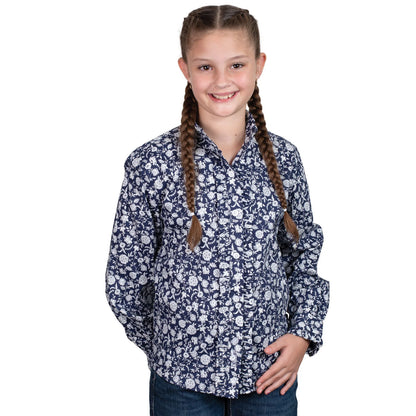 Just Country Girls Gracie Frills Full Button Print Workshirt