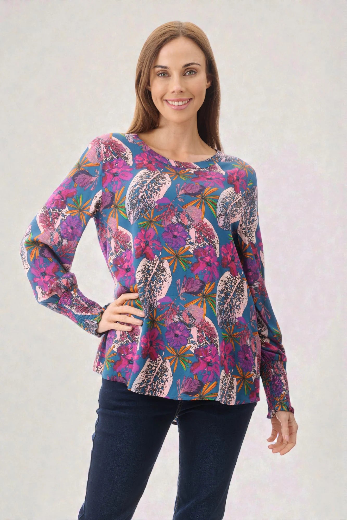 Givoni Womens Bell Crew Neck Blouse