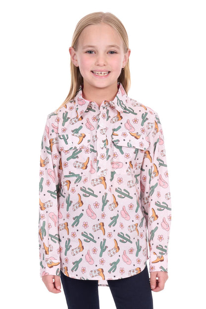 Hard Slog Kids Cleo 1/2 PLKT L/S Shirt