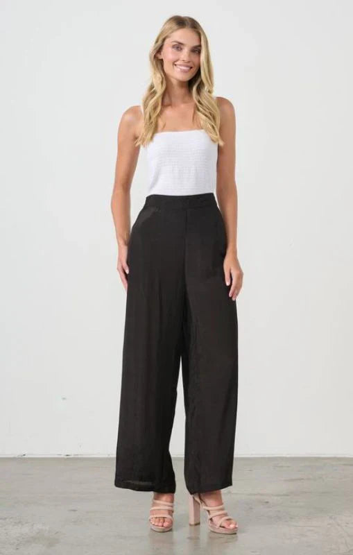 Holmes + Fallon Womens Wide Leg Elastic Waist Pants