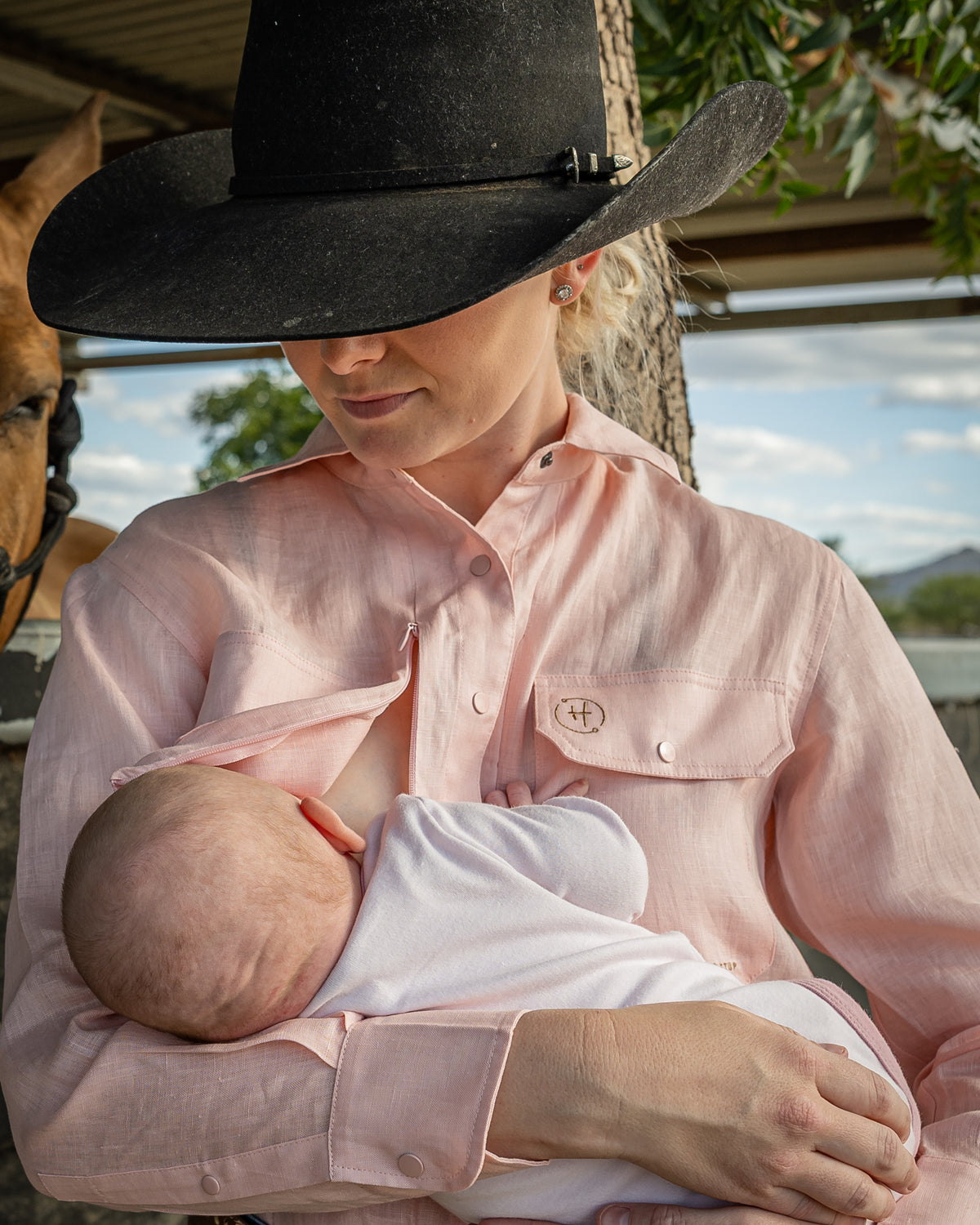 Hanabi Womens Breast Feeding L/S Workshirt