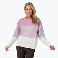 Holmes + Fallon Womens Block Stripe W Sparkle Lines Jumper