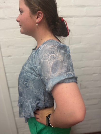 Holmes + Fallon Womens Square Neck Blouse