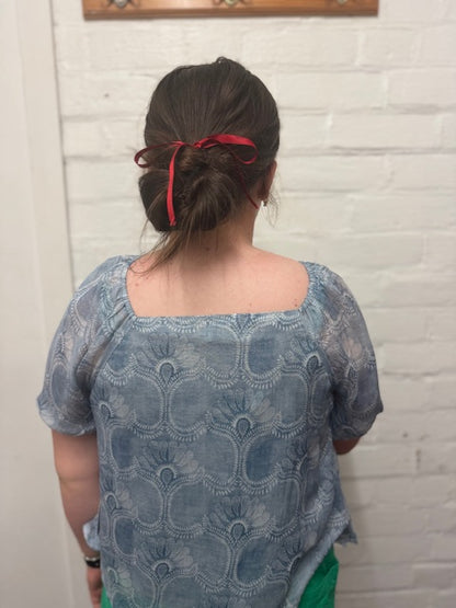 Holmes + Fallon Womens Square Neck Blouse