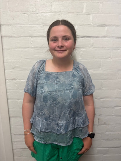 Holmes + Fallon Womens Square Neck Blouse