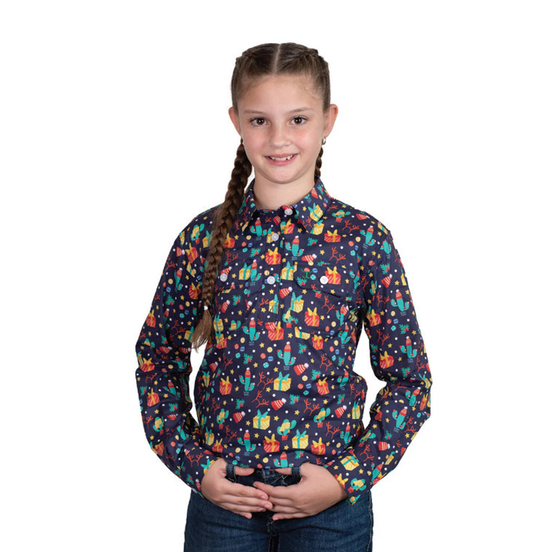 Just Country Boys Brayden Half Button Print Workshirt