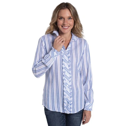 Just Country Womens Abbey Frills Full Button Print Workshirt