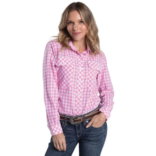 Just Country Womens Abbey Full Button Print Workshirt