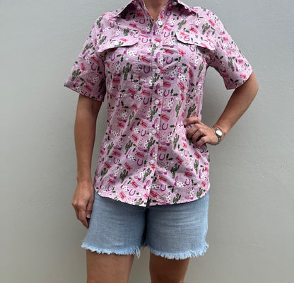 Just Country Womens Izzy Full Button Print S/S Shirt