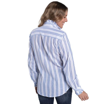 Just Country Womens Abbey Frills Full Button Print Workshirt