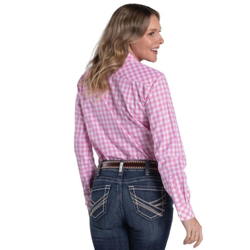 Just Country Womens Abbey Full Button Print Workshirt