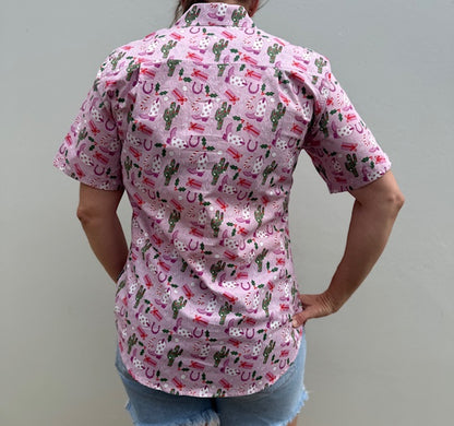Just Country Womens Izzy Full Button Print S/S Shirt