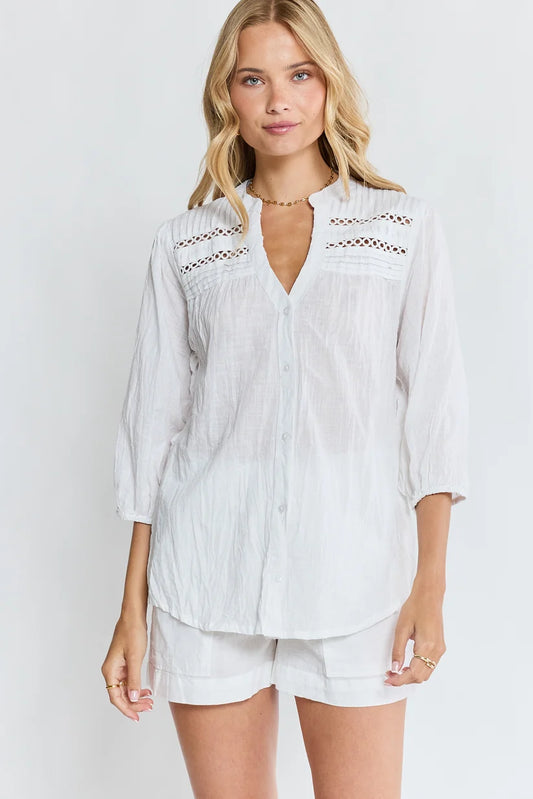 Lula Life Womens Laverne Tuck Shirt