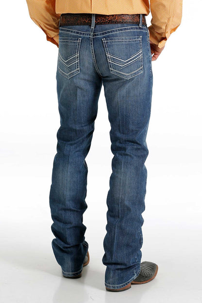 Cinch Mens Ian Mid Rise Slim Boot Cut Jeans 36 Leg