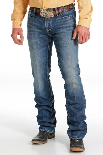 Cinch Mens Ian Mid Rise Slim Boot Cut Jeans 36 Leg