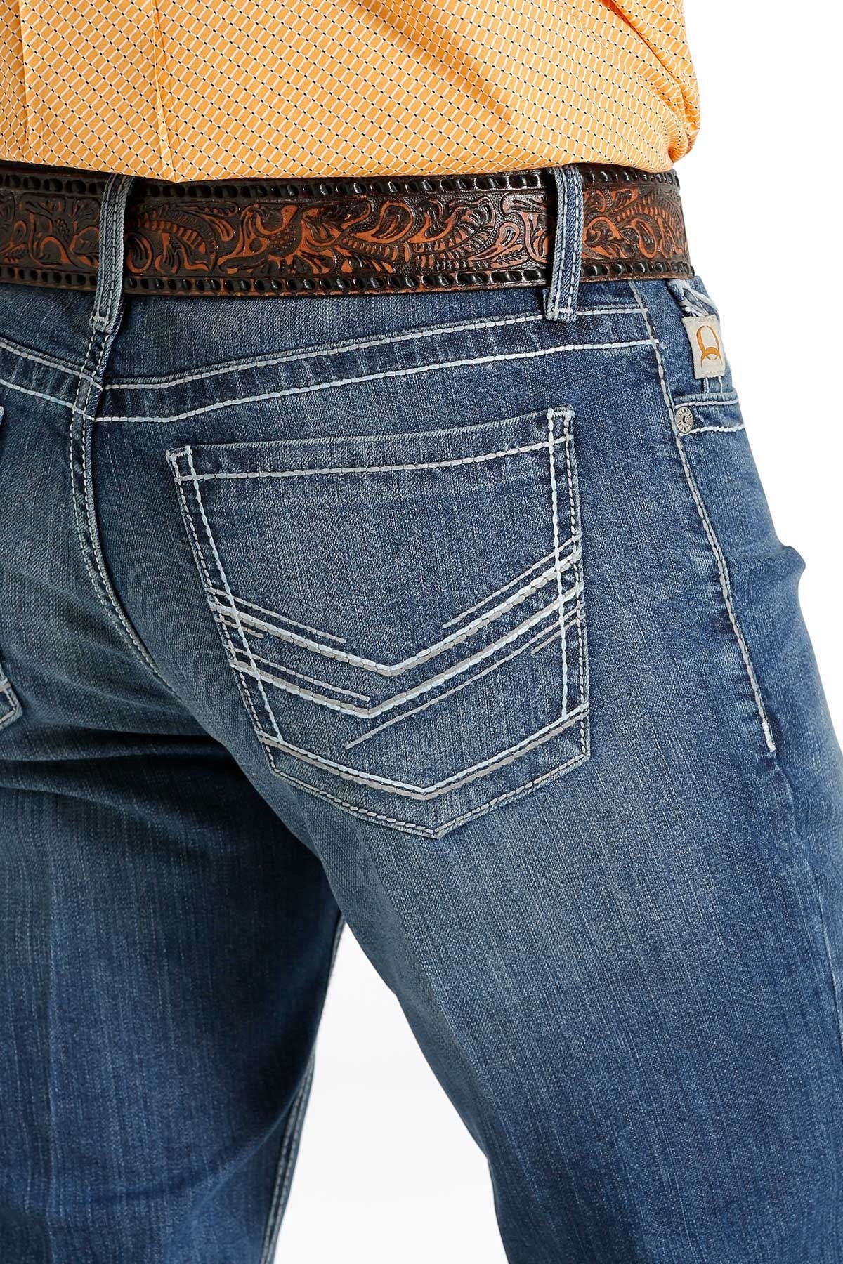 Cinch Mens Ian Mid Rise Slim Boot Cut Jeans 36 Leg