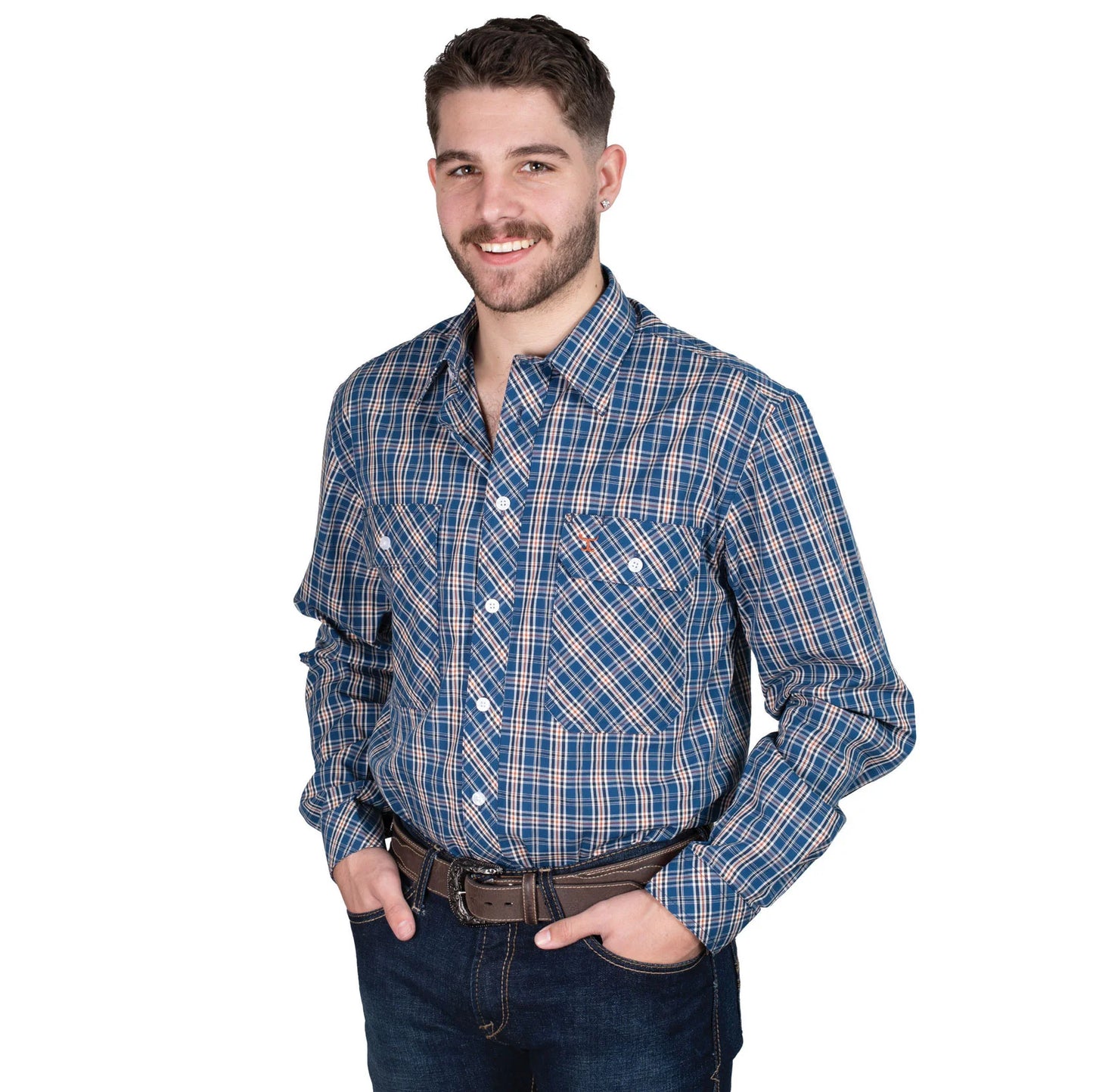 Just Country Mens Austin Full Button Print Workshirt