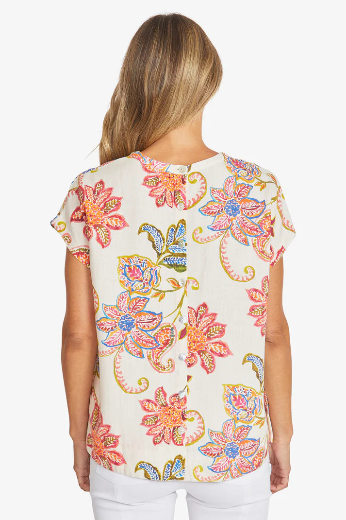 Ping Pong Womens Pascale Button Back Top