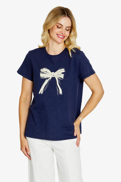 Ping Pong Womens Katey Bow Print Tee