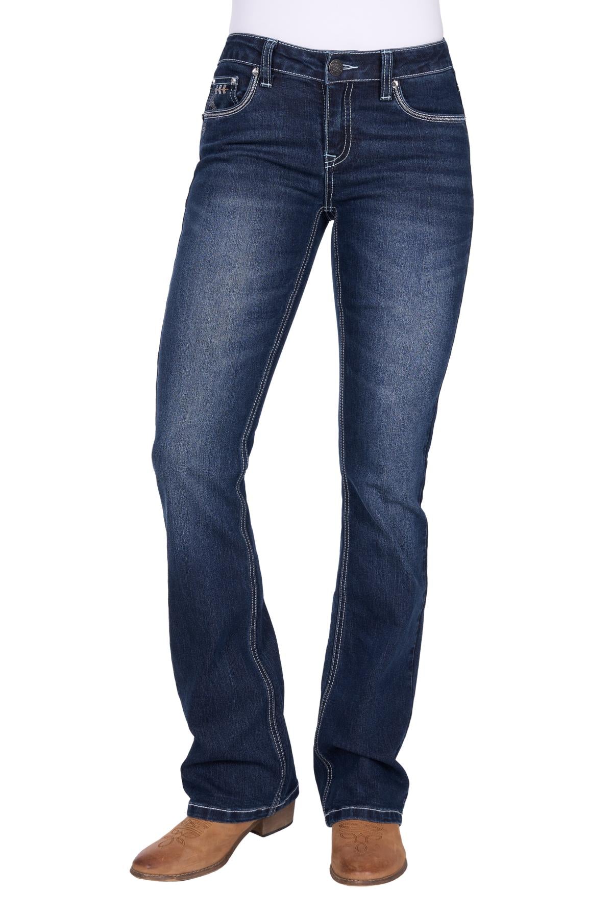 Pure Western Womens Raven Boot Cut 34L Jeans