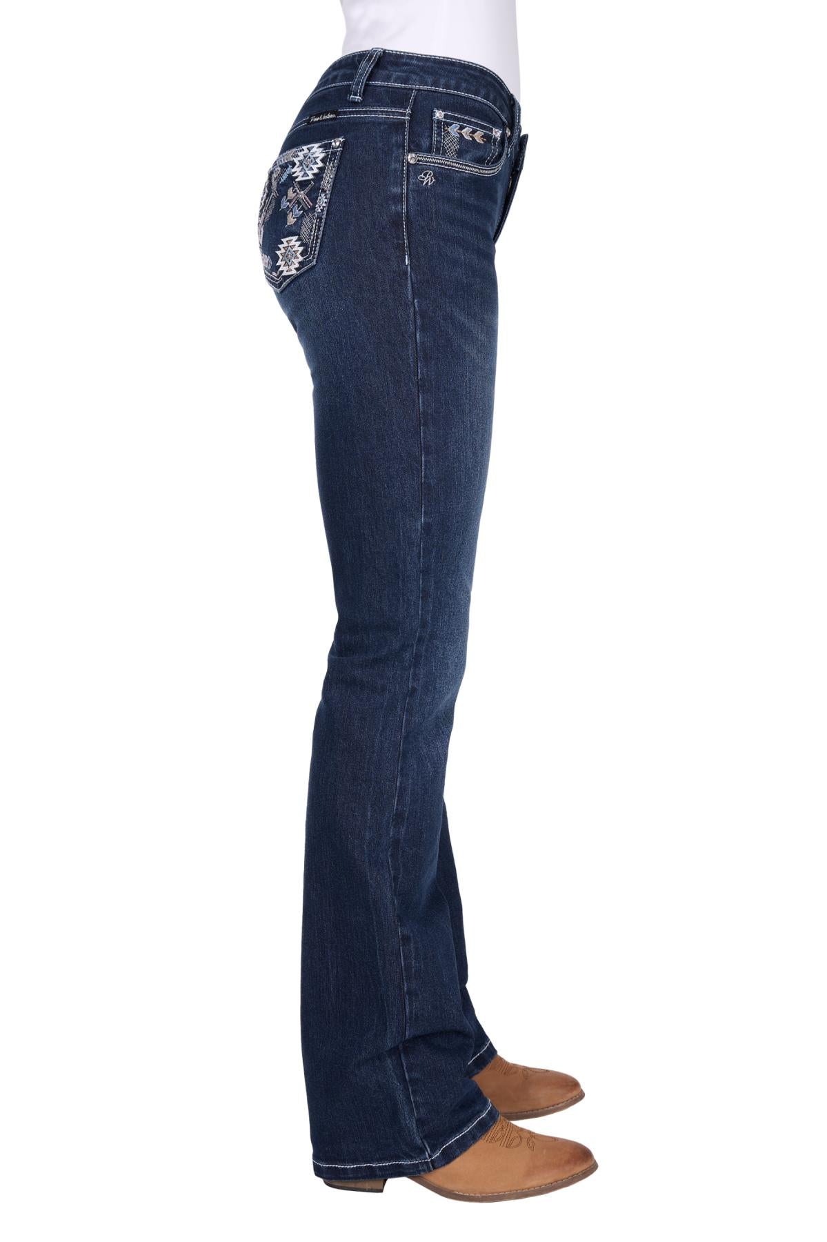 Pure Western Womens Raven Boot Cut 34L Jeans