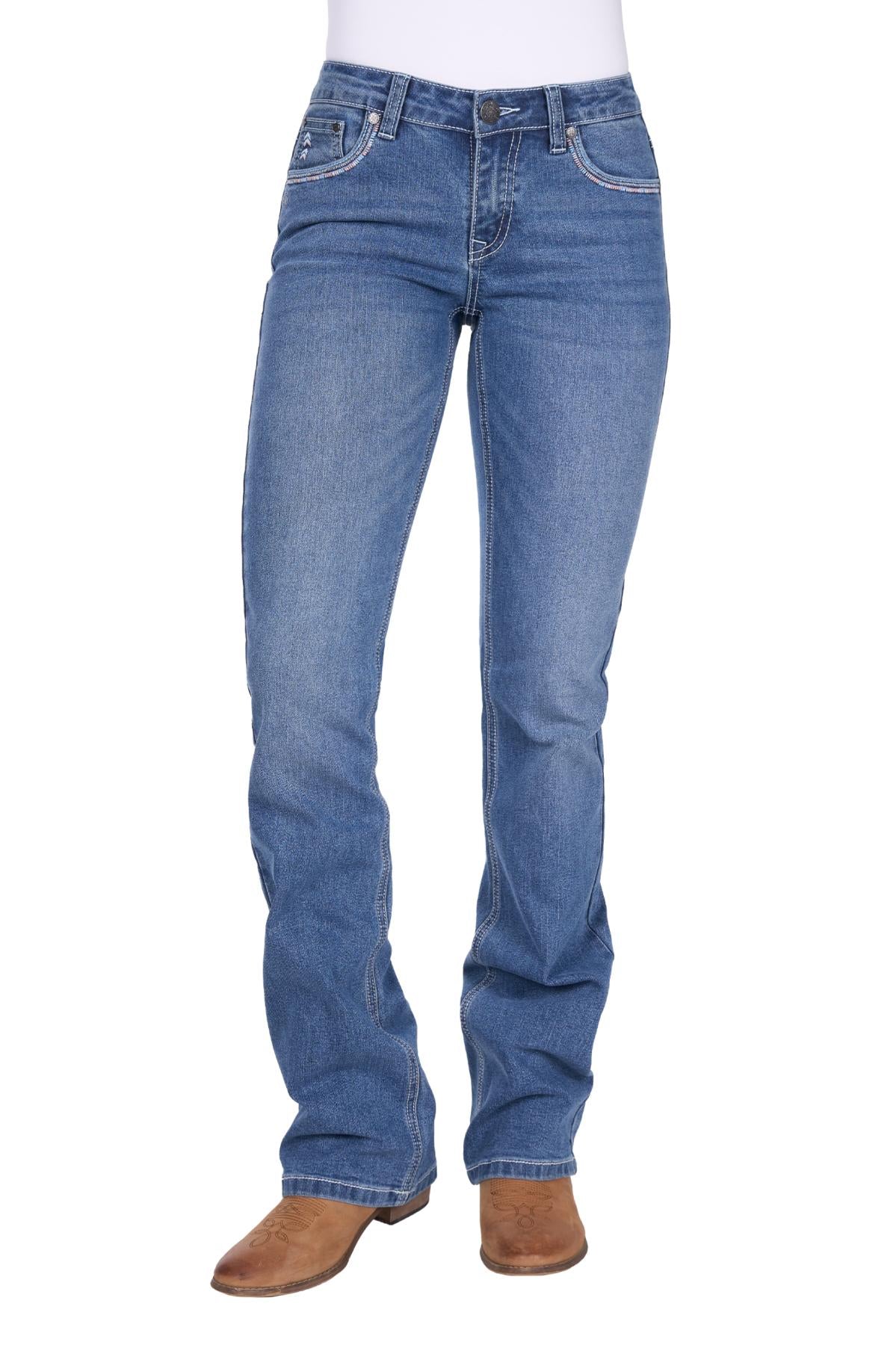 Pure Western Womens Pat R Rider Jeans 36 Leg