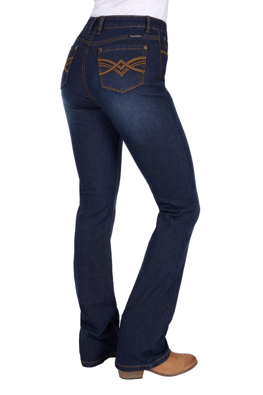Pure Western Womens Nova High Rise Boot Cut Jeans 34L