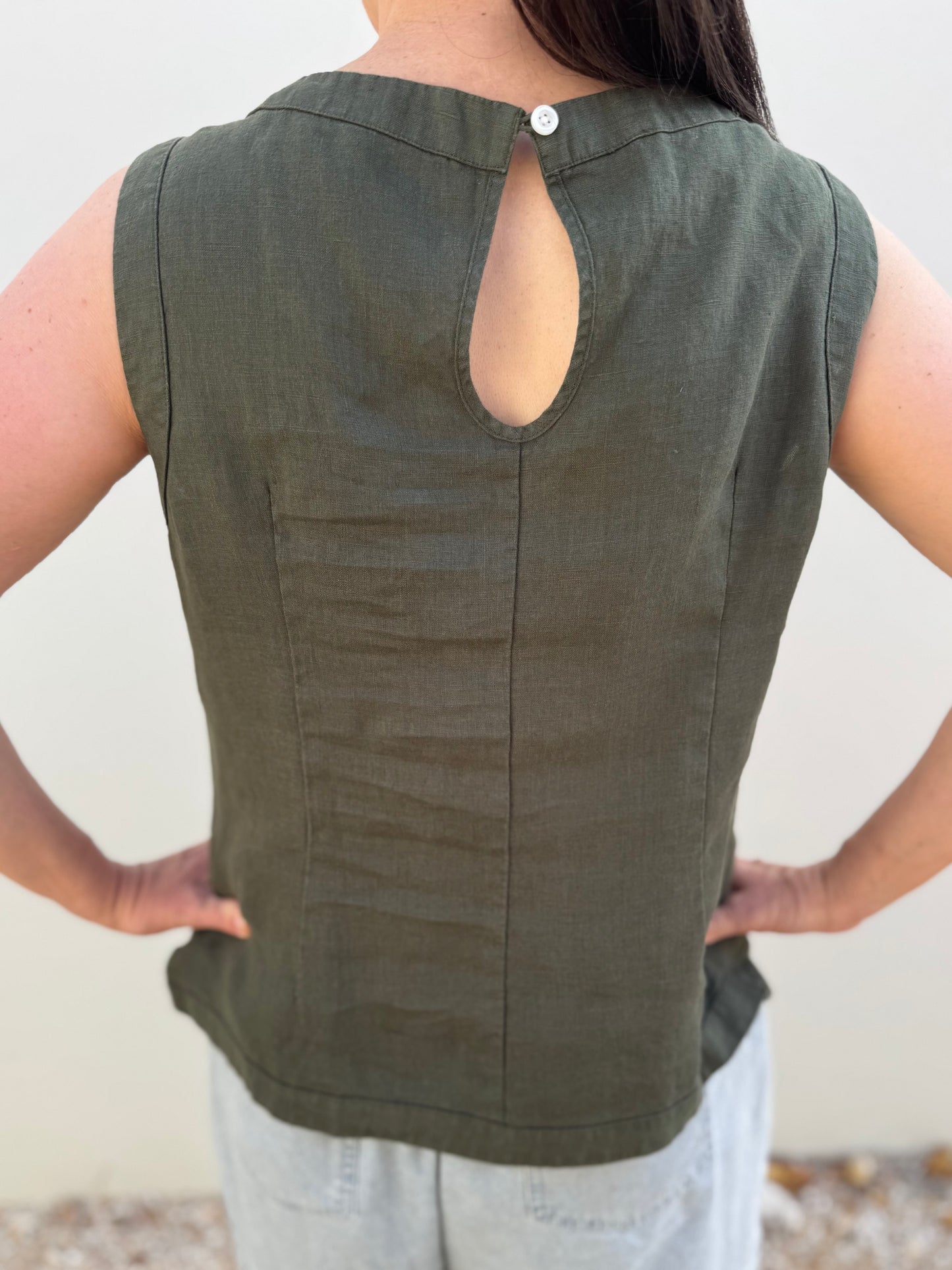 Pilbara Womens Gabriella Linen Singlet