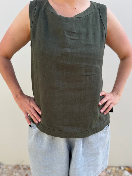 Pilbara Womens Gabriella Linen Singlet