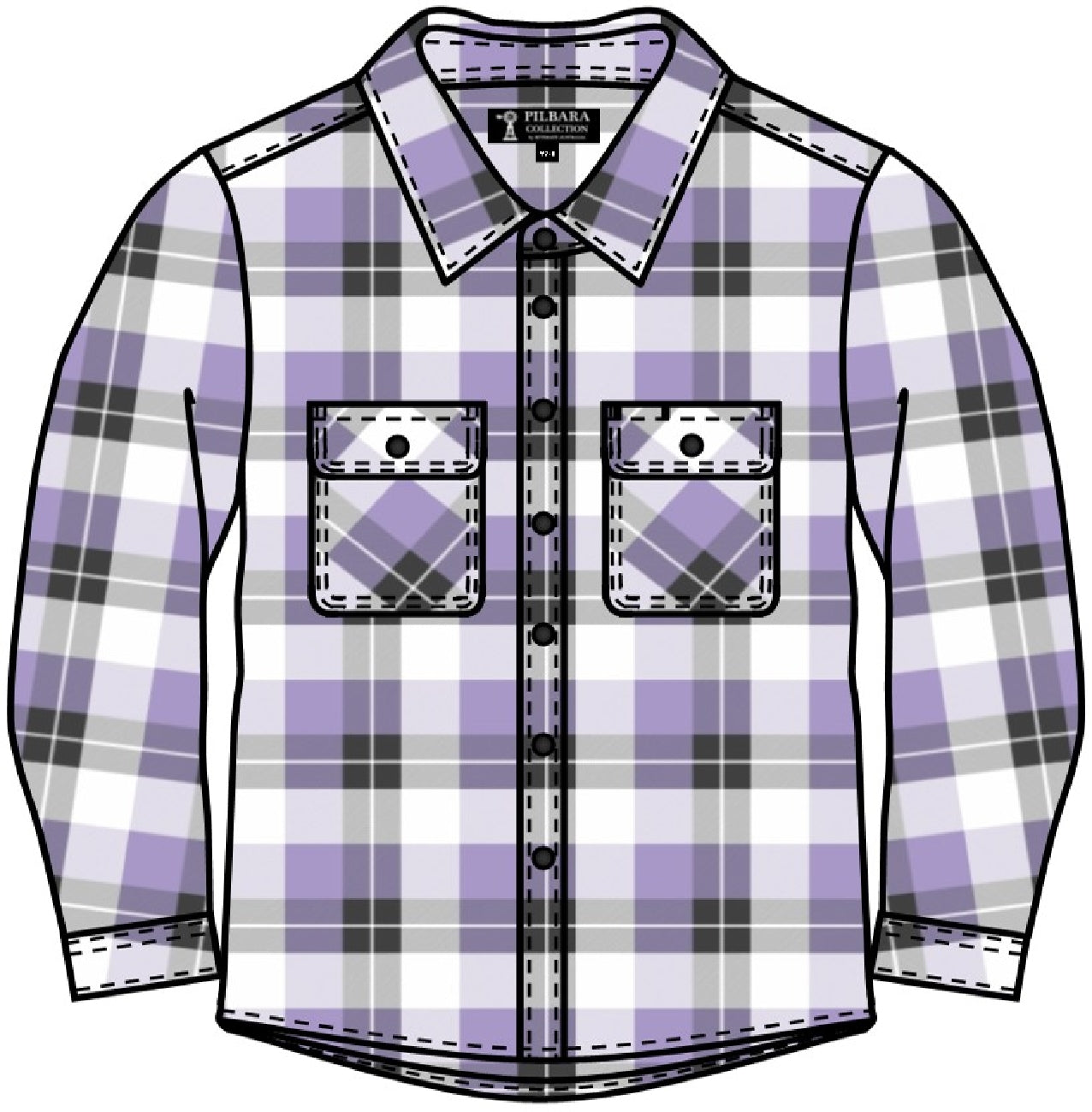Pilbara Kids Open Front Flannelette Shirt
